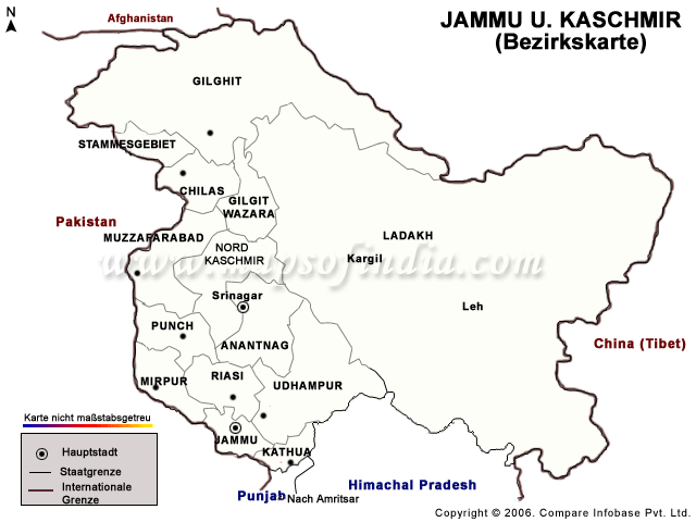 Jammu u. Kaschmir Landkarte
