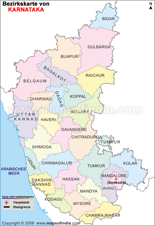 Karnataka Landkarte