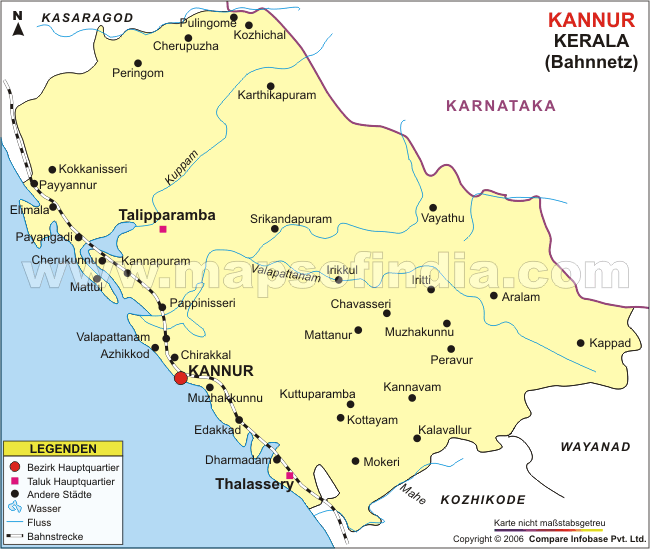 Bahnnetz von Kannur