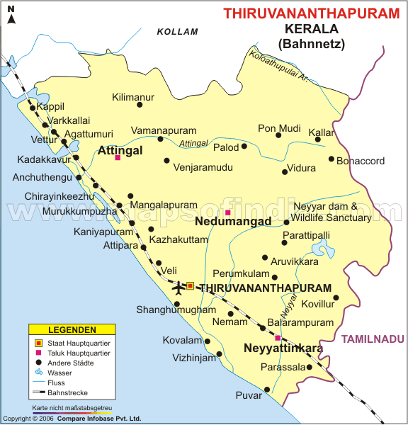 Bahnnetz von Thiruvananthapuram