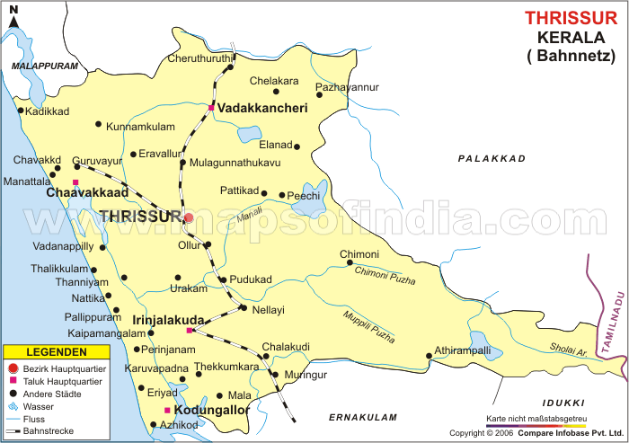 Bahnnetz von Thrissur
