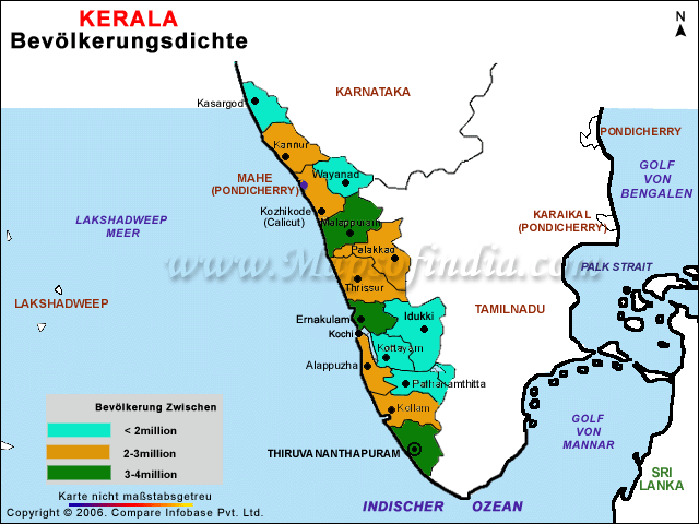Bevölkerungsdichte von Kerala 2001