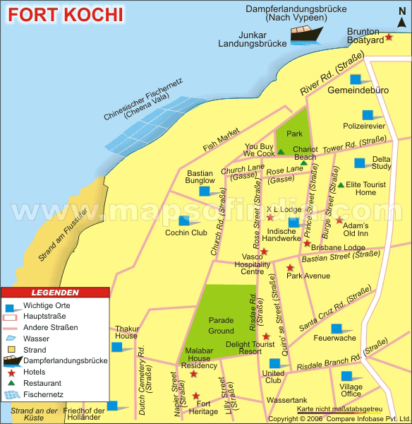 Fort Kochi Stadtplan