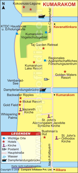 Landkarte von Kumarakom