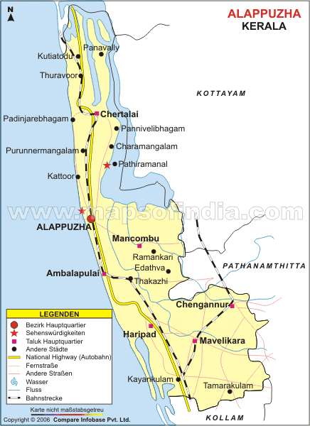 Landkarte von Bezirk Alappuzha