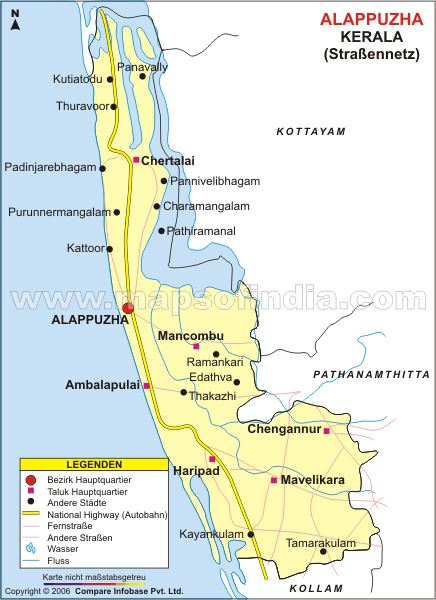 Straßennetz von Alappuzha