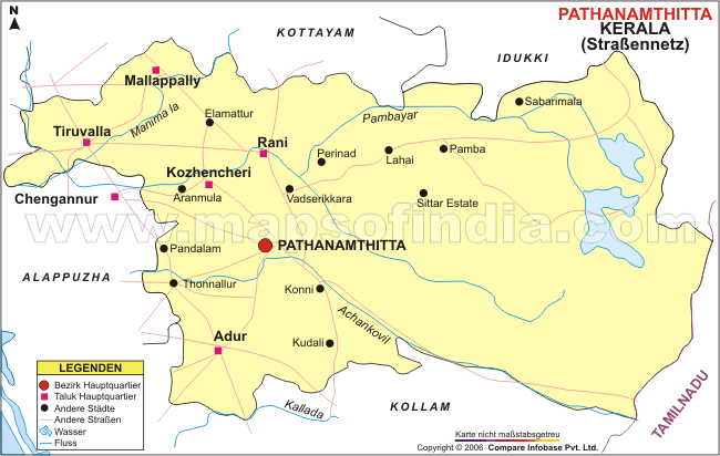Straßennetz von Pathanamthitta