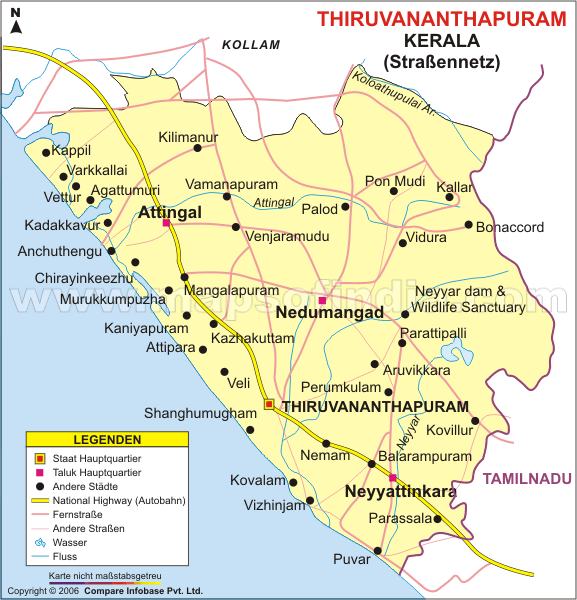 Straßennetz von Thiruvananthapuram
