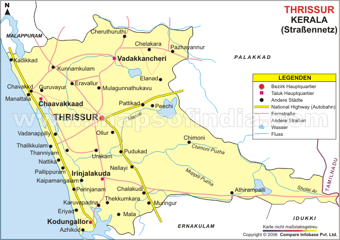 Straßennetz von Thrissur