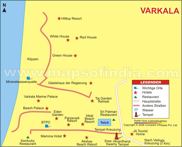 Varkala Stadtplan