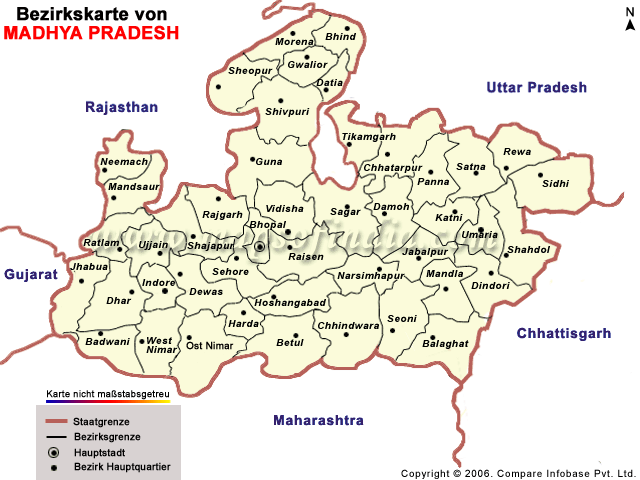 Madhya Pradesh Landkarte