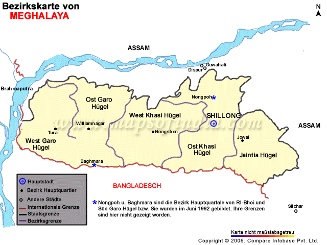 Meghalaya Landkarte