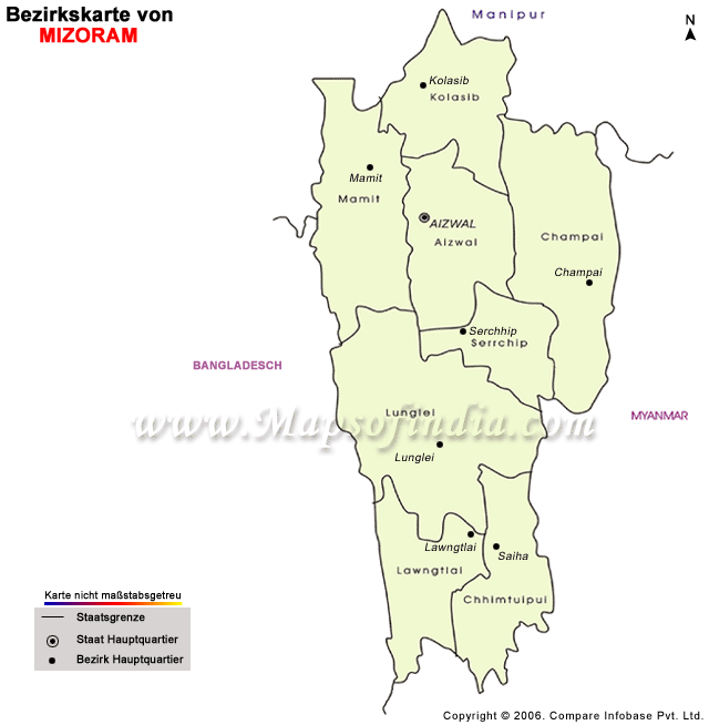 Mizoram Landkarte