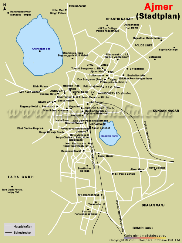 Stadtplan von Ajmer