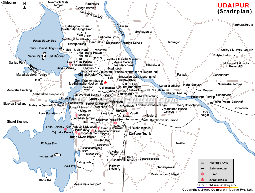 Stadtplan von Udaipur