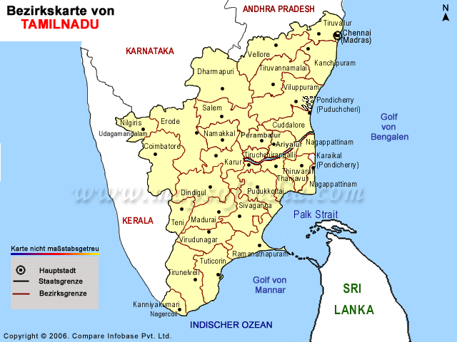 Tamilnadu Landkarte 