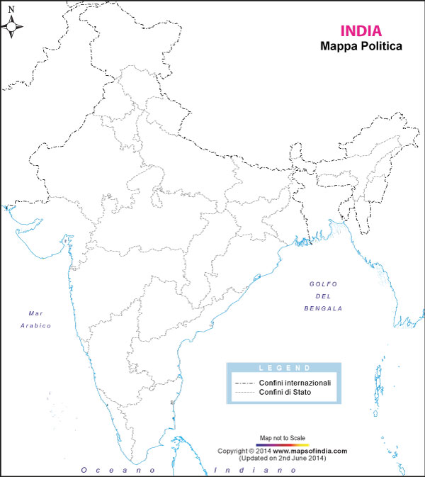 outline mappa di india