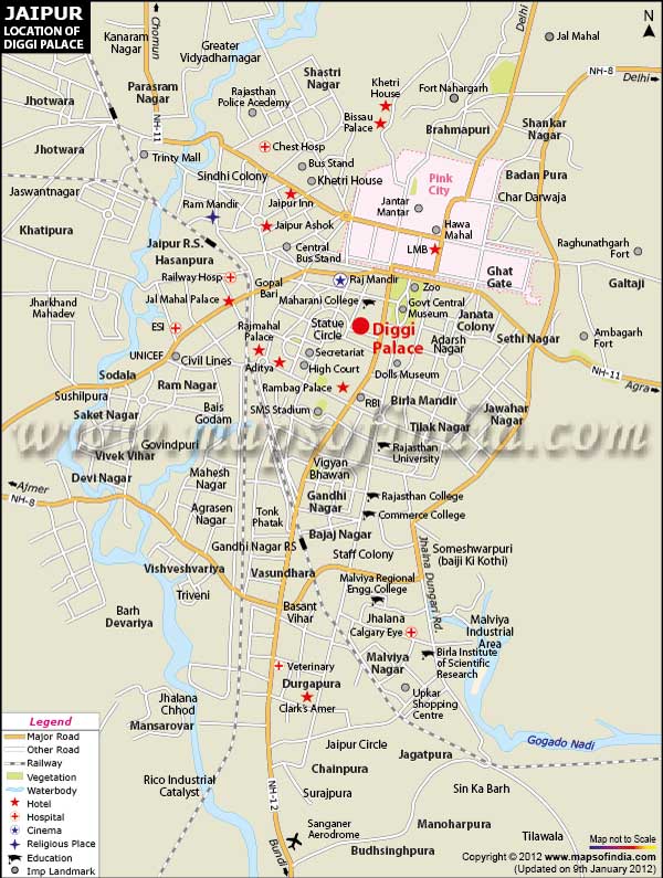 Location Map of Diggi Palace