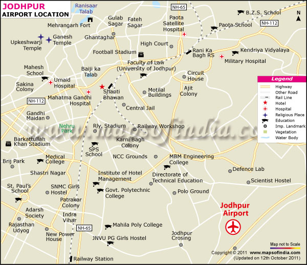 Jodhpur Airport Location Map