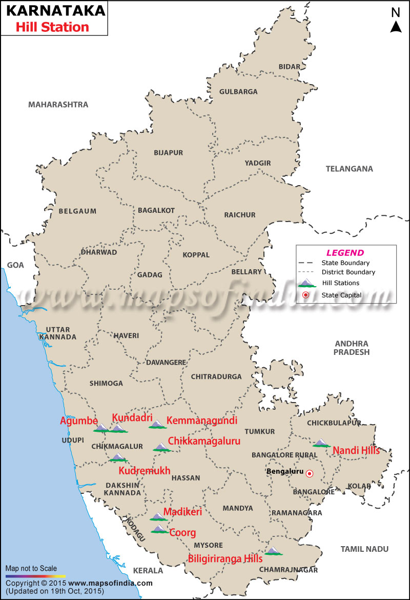 Karnataka Hill Stations Map