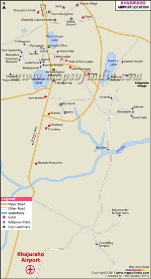 Khajuraho Airport Map