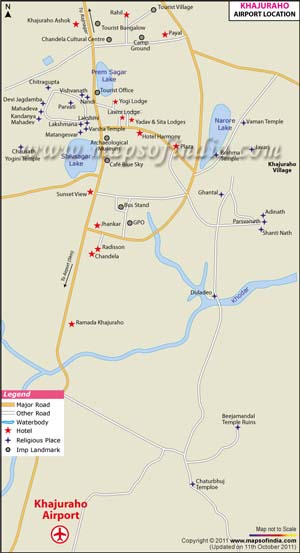 Khajuraho Airport Map Khajuraho Airport Map