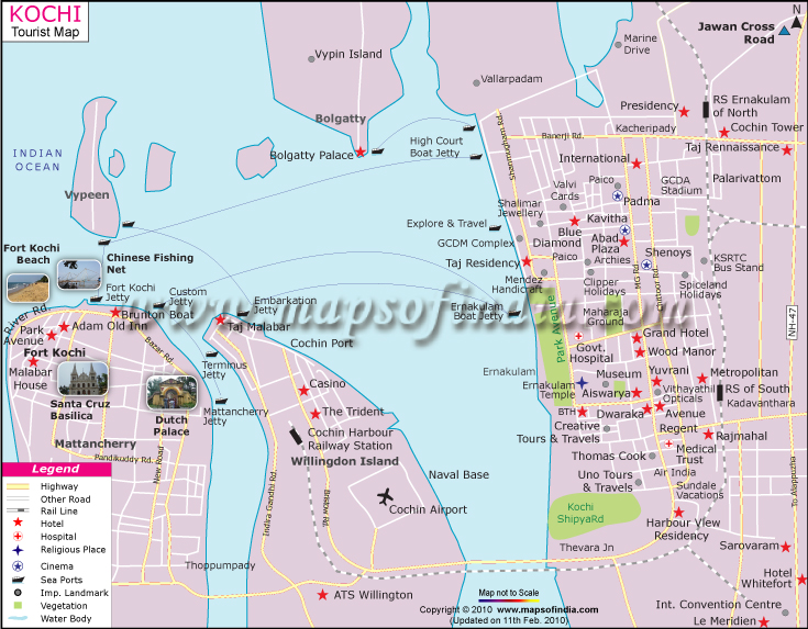 kochi tourist map