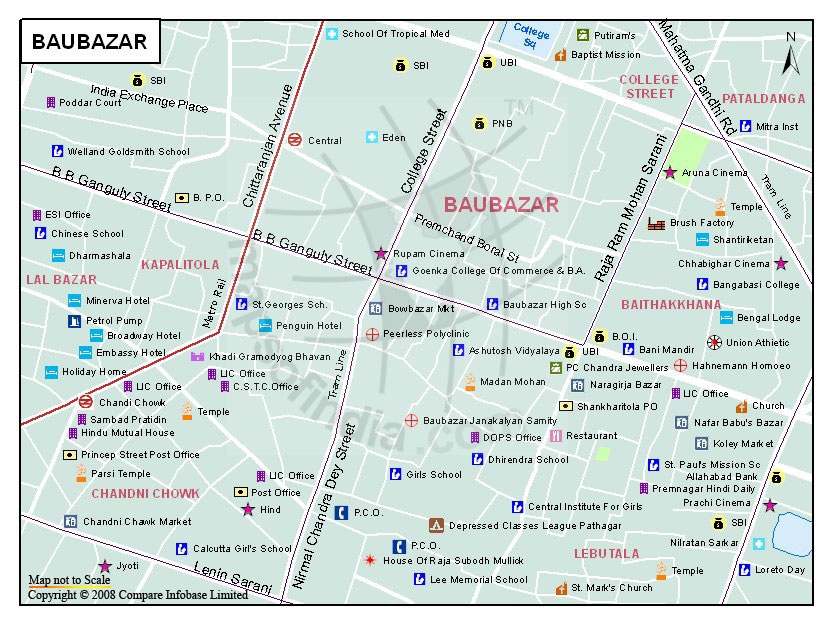 Bow Bazar Kolkata Map Baubazar Map, Kolkata - Maps Of India
