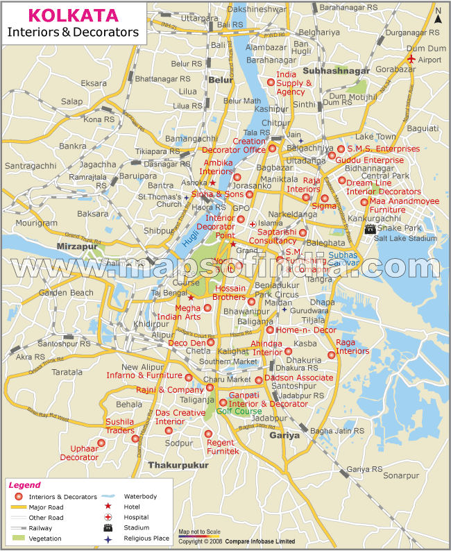 Interior Services in Kolkata Map