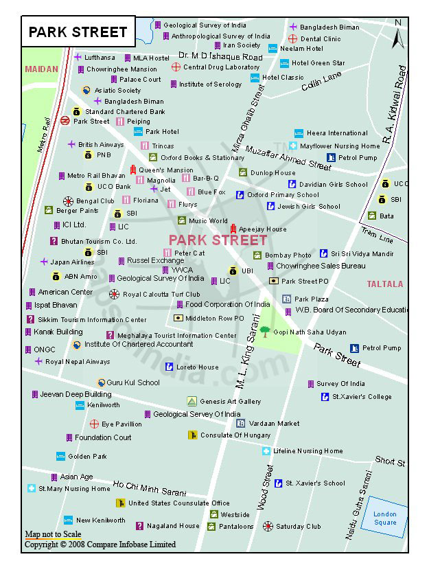 Park Street Map Kolkata Maps Of India