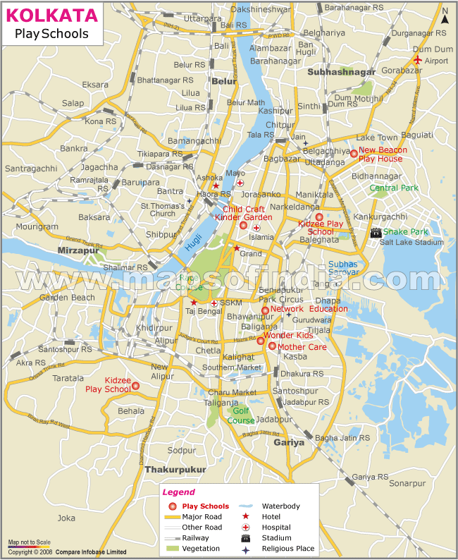Playschools in Kolkata Map