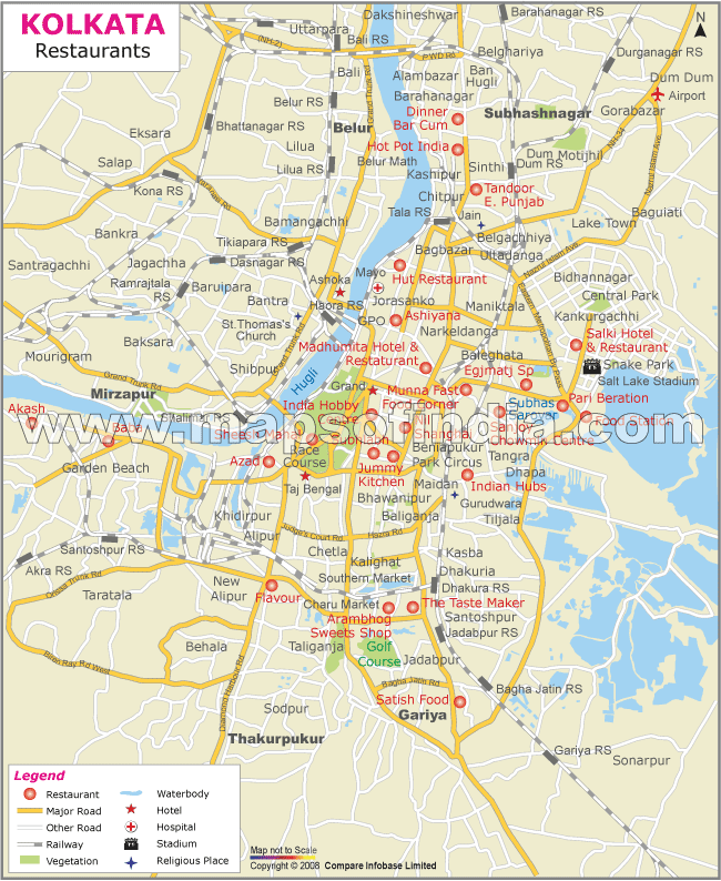 Resturants in Kolkata Map