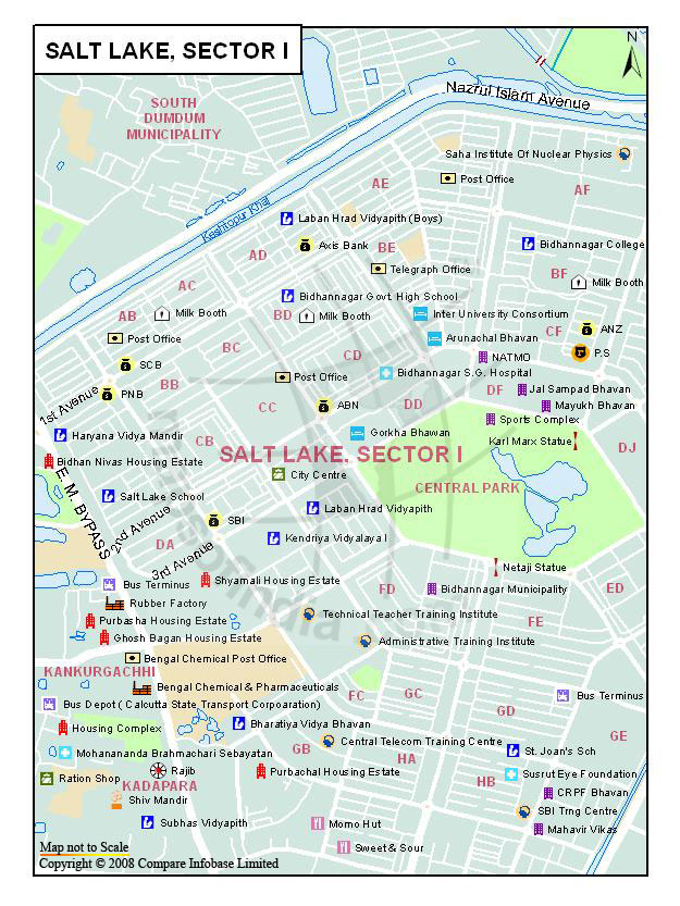 Lake Town Kolkata Map Salt Lake Sector I Map, Kolkata - Maps Of India