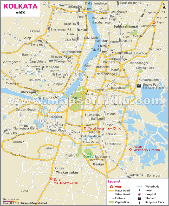 Vet Clinics in Kolkata Map