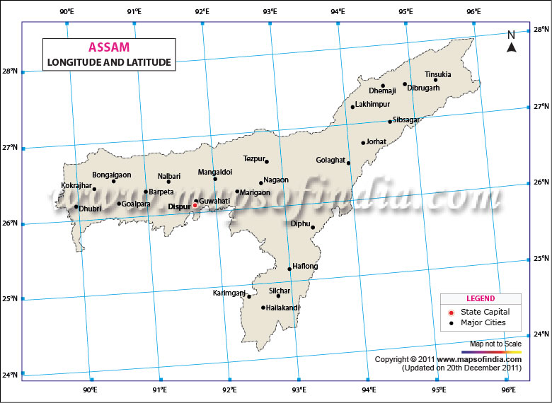 Latitude and Longitude Map of Bihar