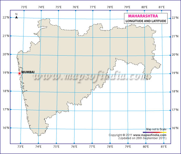 Latitude and Longitude Map of Maharashtra