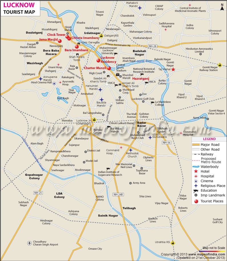 Lucknow Travel Map