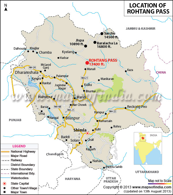 Location Map of Rohtang Pass