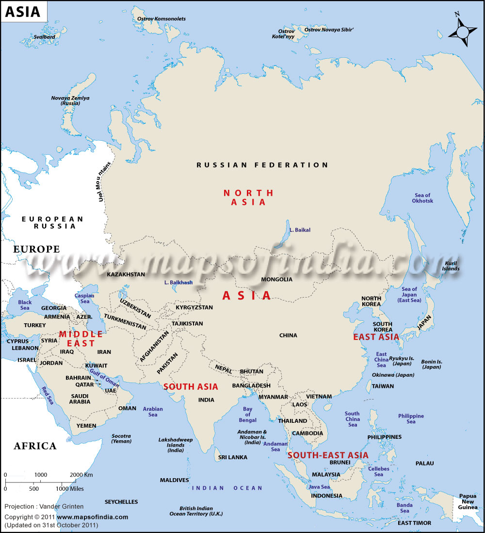 Asia Large Political Map