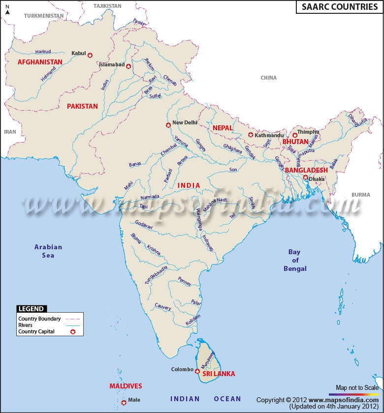 SAARC Nation Map