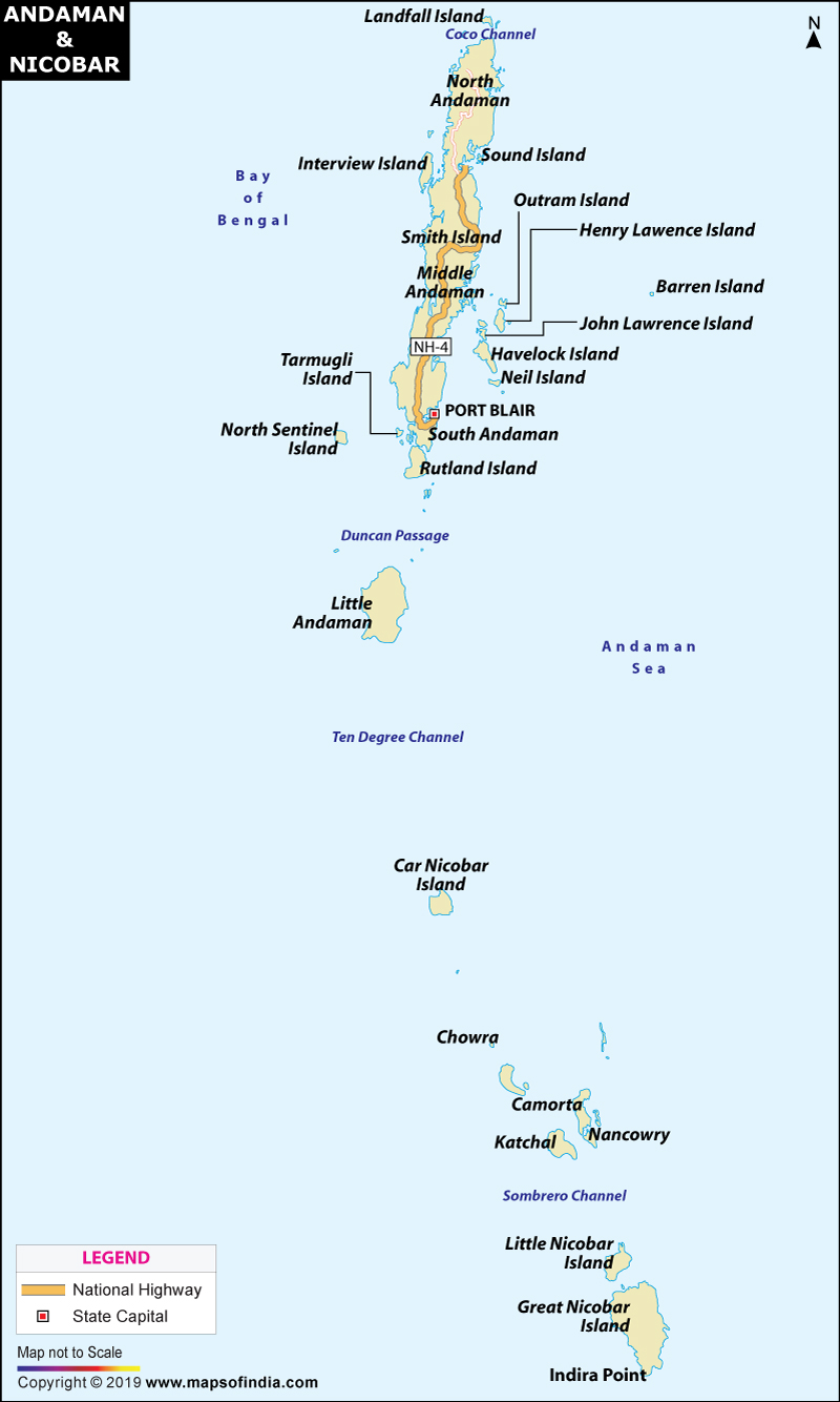 Map of Andaman and Nicobar Islands