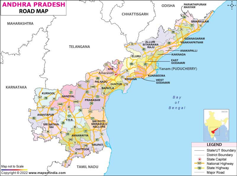 Road Map of Andhra Pradesh