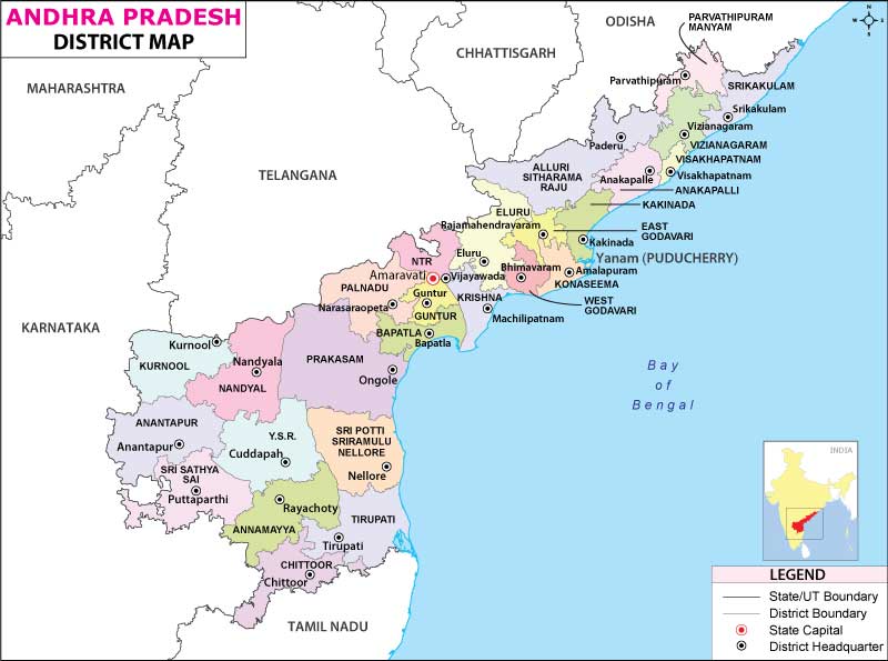 andhra pradesh and telangana map with districts Andhra Pradesh District Map andhra pradesh and telangana map with districts