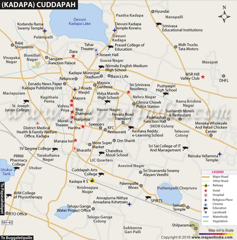 Cuddapah City Map