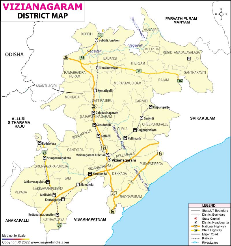 District Map of Vizianagaram