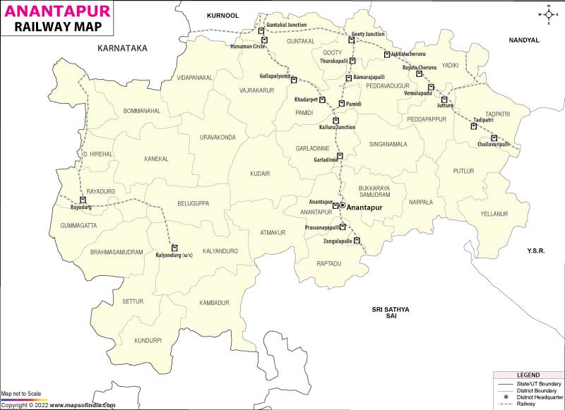 Railway Map of Anantapur
