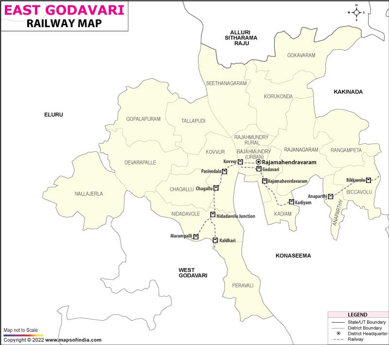 Railway Map of East Godavari