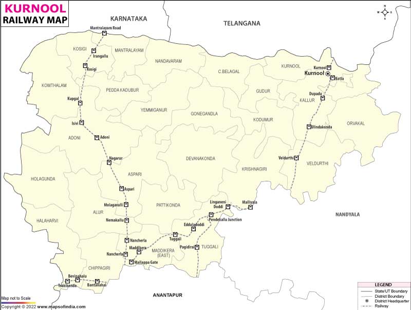 Railway Map of Kurnool