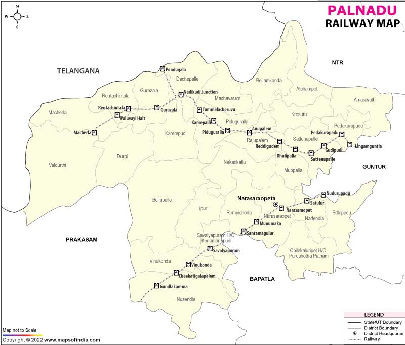 Railway Map of Palnadu