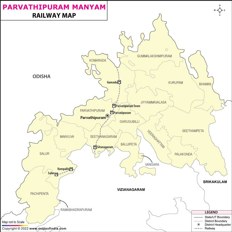 Railway Map of parvathipuram-manyam